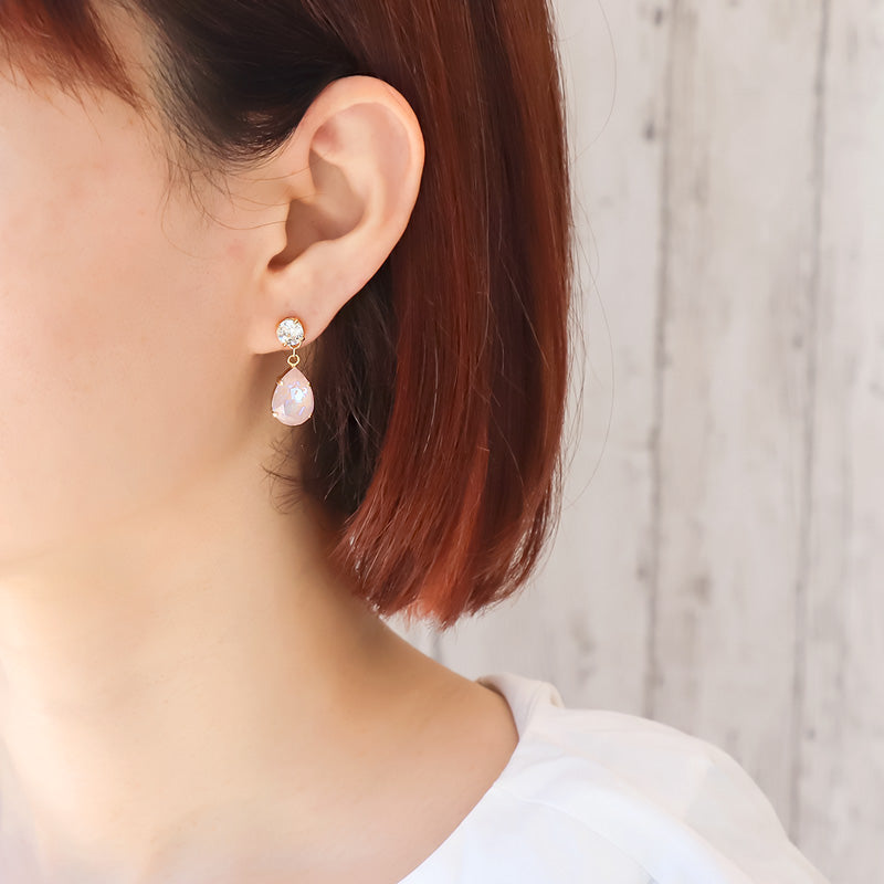 レシピNo.KR0847 貴和クリスタルのビジューピアス2種