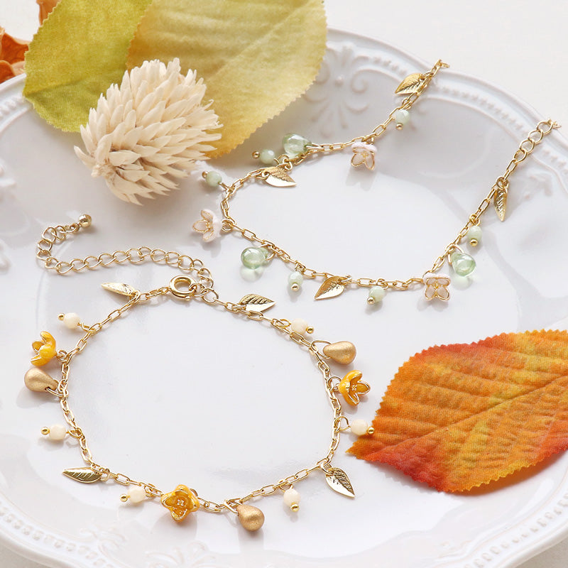 Recipe No.KR0856 Charm Kinmokusei and Ginmokusei bracelet