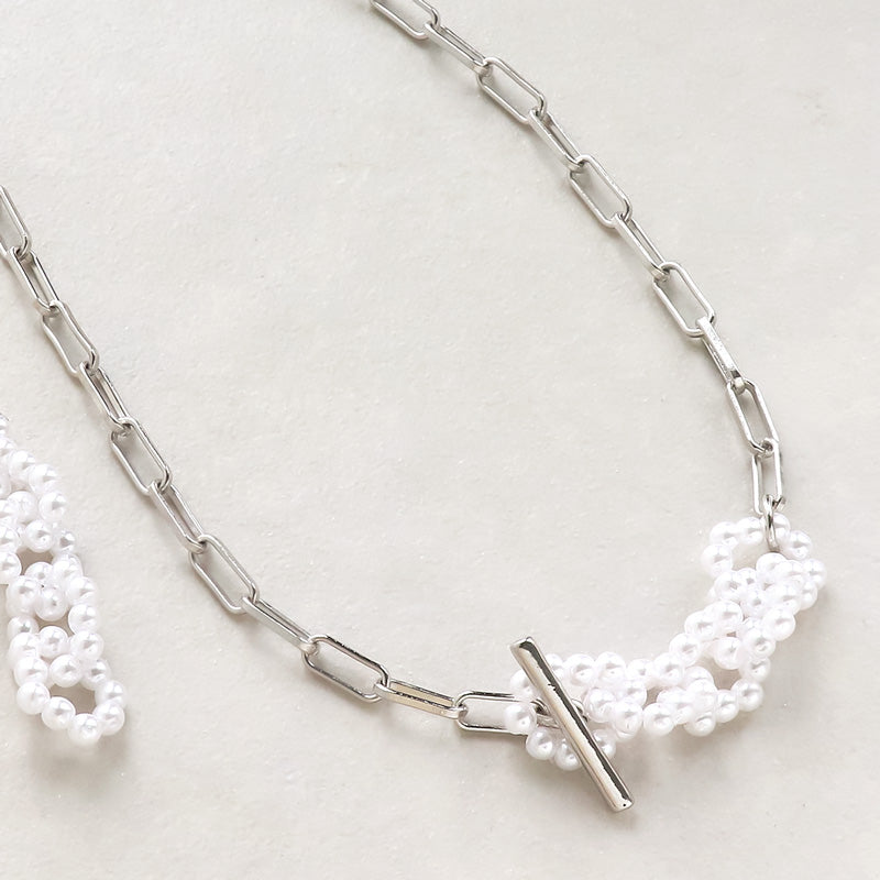 レシピNo.KR0866 パールリング5連のアクセサリー2種