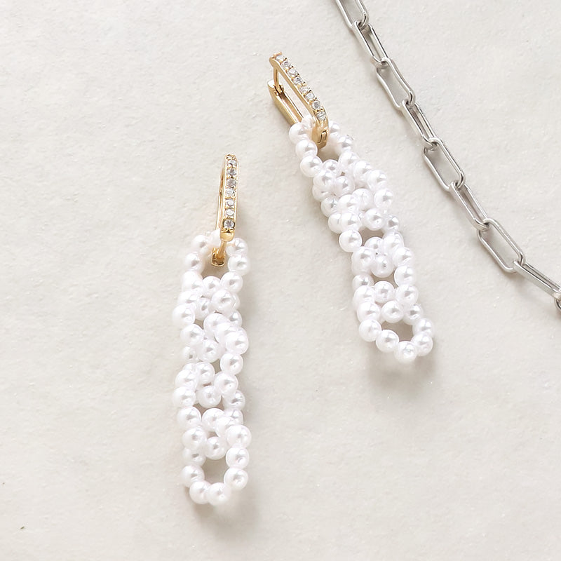 レシピNo.KR0866 パールリング5連のアクセサリー2種
