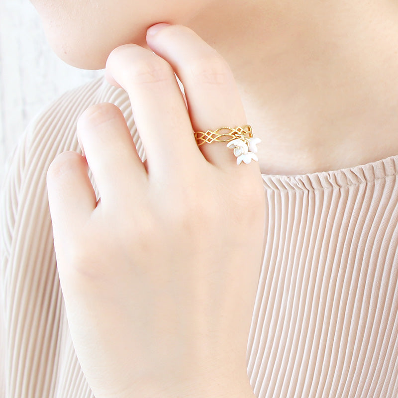Recipe No.kr0871 Charmginmokusei Ring & Earrings