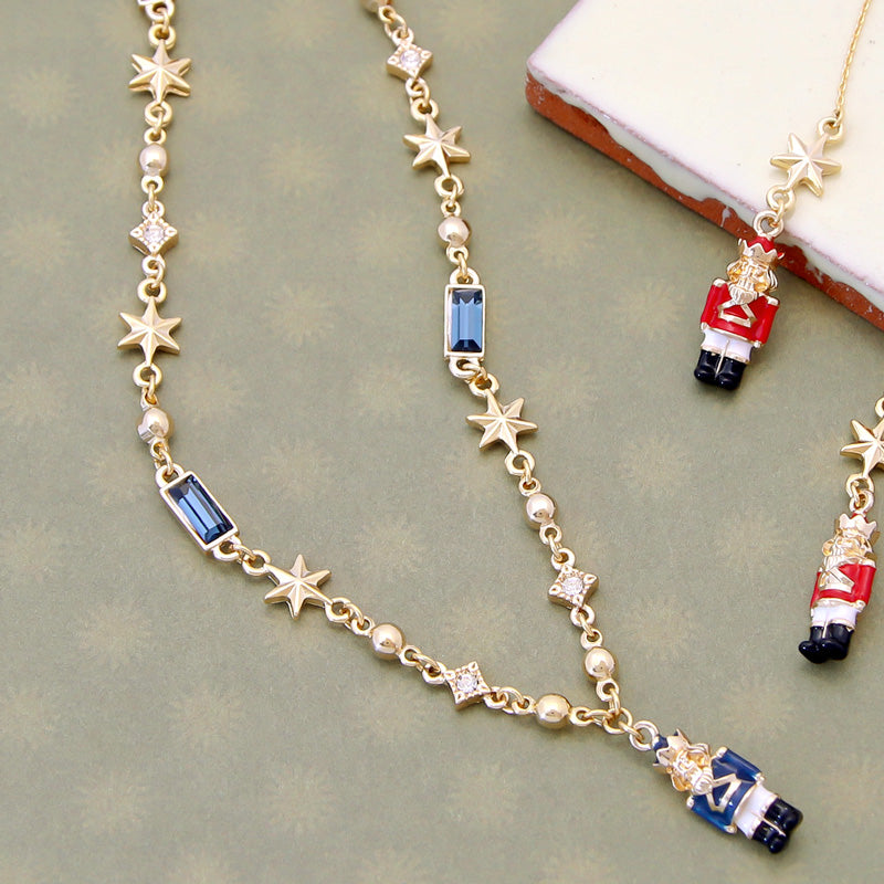 Recipe No.KR0872 Charm Walnut Dolls and Star Neck & Earrings