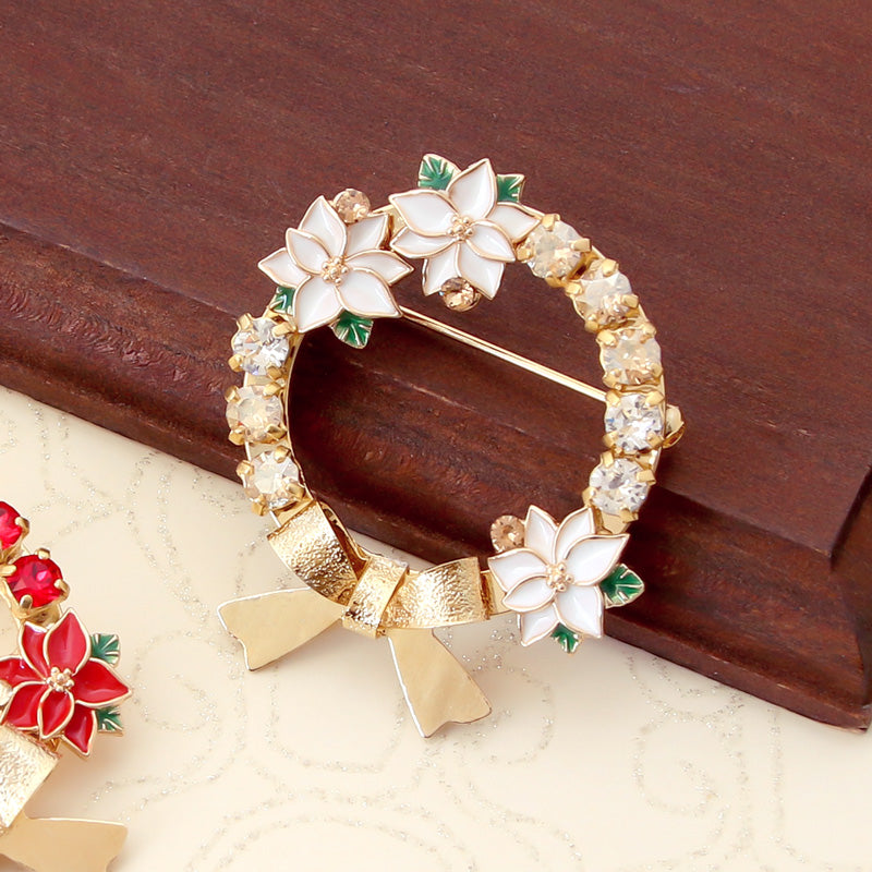 Recipe No.KR0873 Charm Poinsettia and Takawa Crystal Ring Bloo