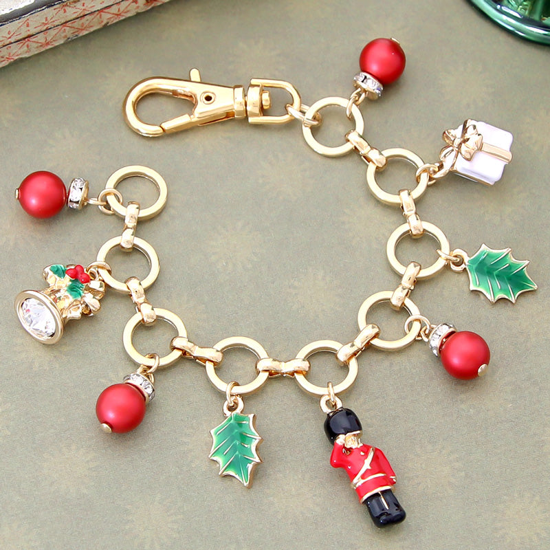 Recipe No.KR0874 Charm Christmas and Crystal Pearl bag charm