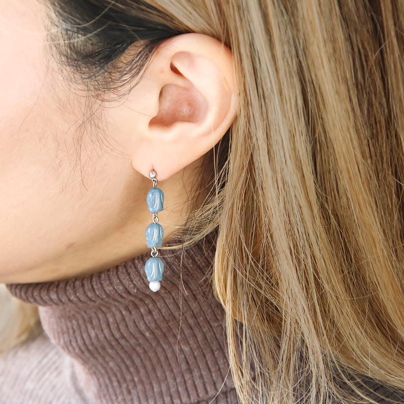 レシピNo.KR0879 チェコビーズチューリップのアクセサリー3種