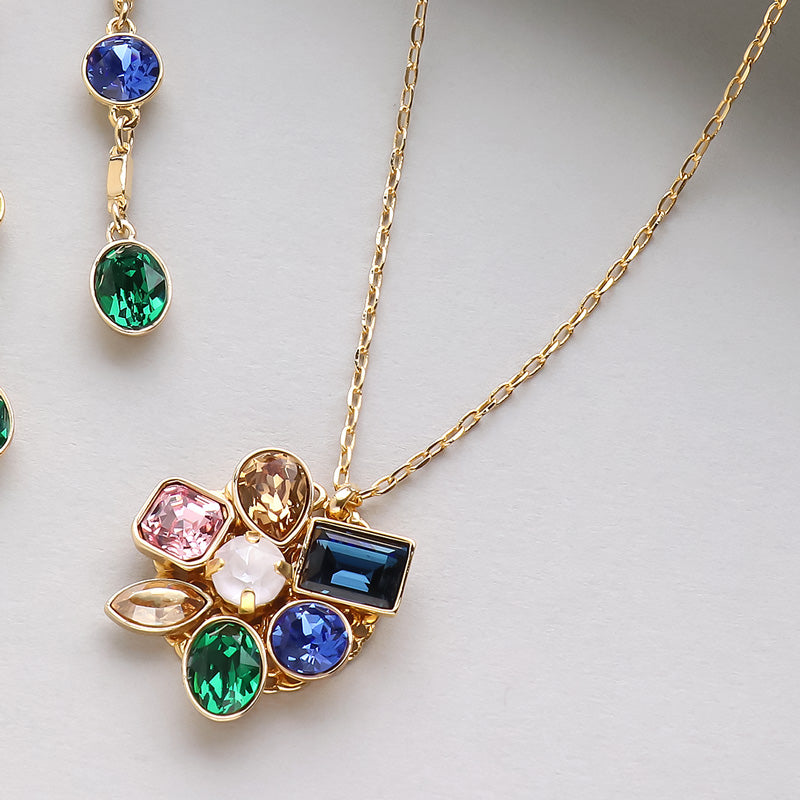 レシピNo.KR0885 貴和クリスタルのリュクストーンネック&ピアス