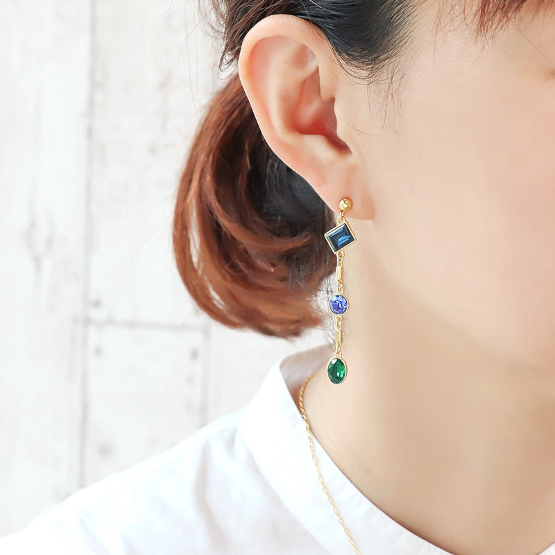 レシピNo.KR0885 貴和クリスタルのリュクストーンネック&ピアス
