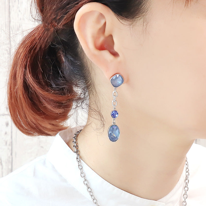 レシピNo.KR0889 貴和クリスタルとチェーンのボリュームネック&ピアス