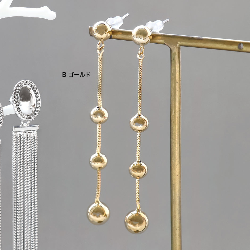 レシピNo.KR0897 メタリックデザインピアス3種