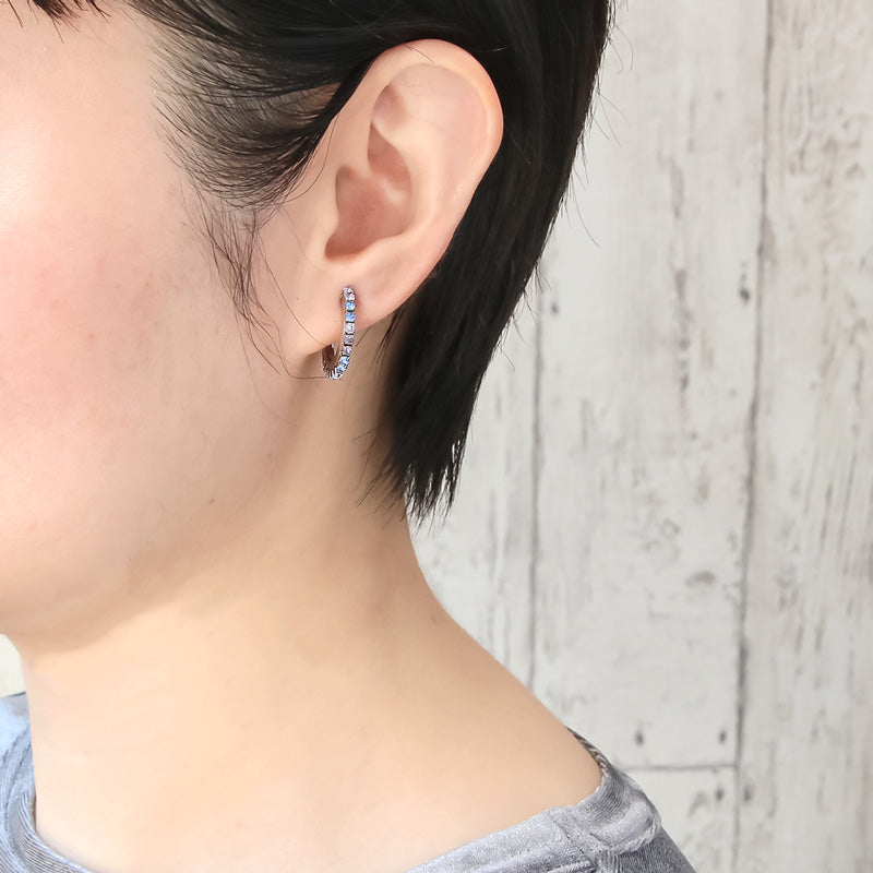 レシピNo.KR0915 連爪チェーンのマルチカラーイヤーアクセサリー2種
