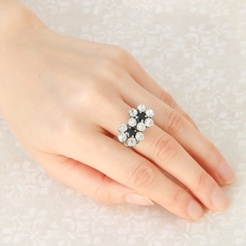 Recipe No.KR0925 Takawa Crystal Twin Flower Ring