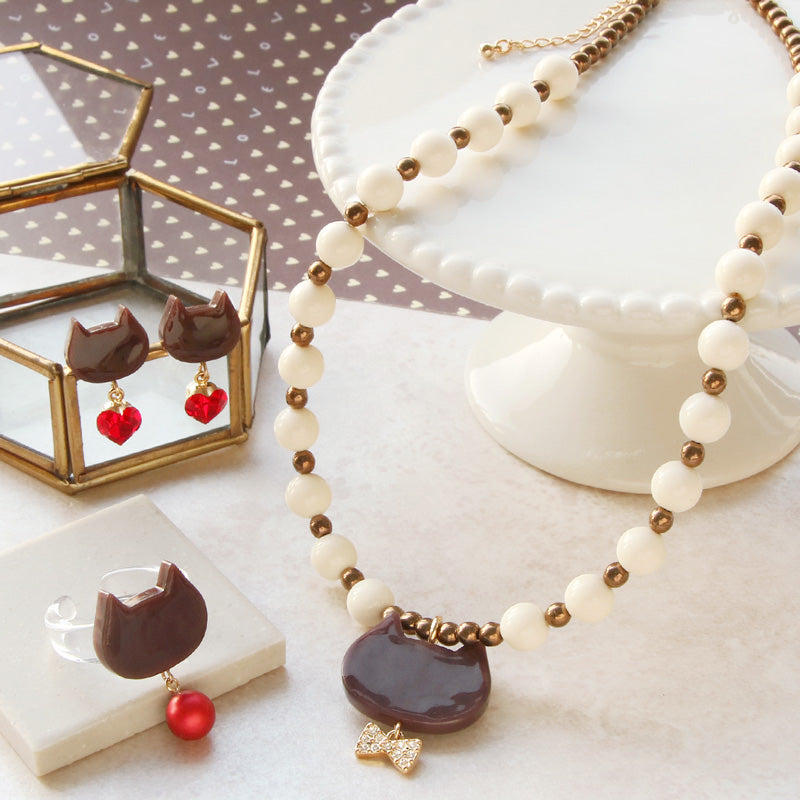 レシピNo.KR0930 ショコラネコのアクセサリー3種
