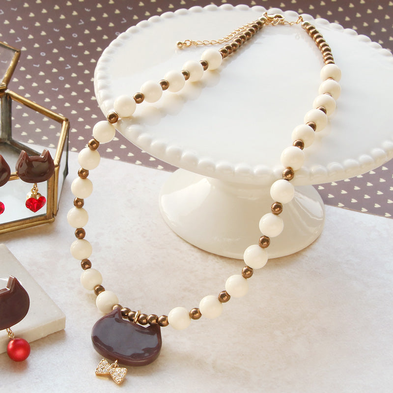 レシピNo.KR0930 ショコラネコのアクセサリー3種