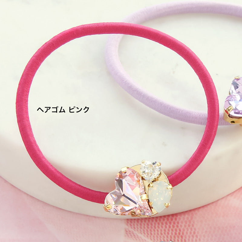 レシピNo.KR0932 貴和クリスタルのラブリーヘアアクセサリー2種