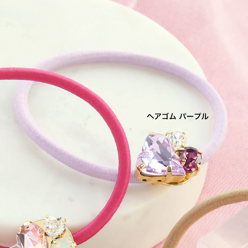 レシピNo.KR0932 貴和クリスタルのラブリーヘアアクセサリー2種