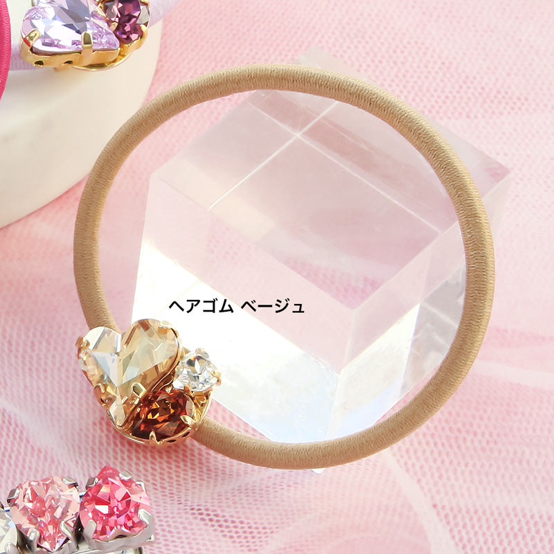 レシピNo.KR0932 貴和クリスタルのラブリーヘアアクセサリー2種