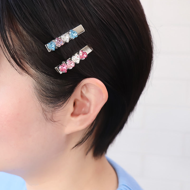 レシピNo.KR0932 貴和クリスタルのラブリーヘアアクセサリー2種