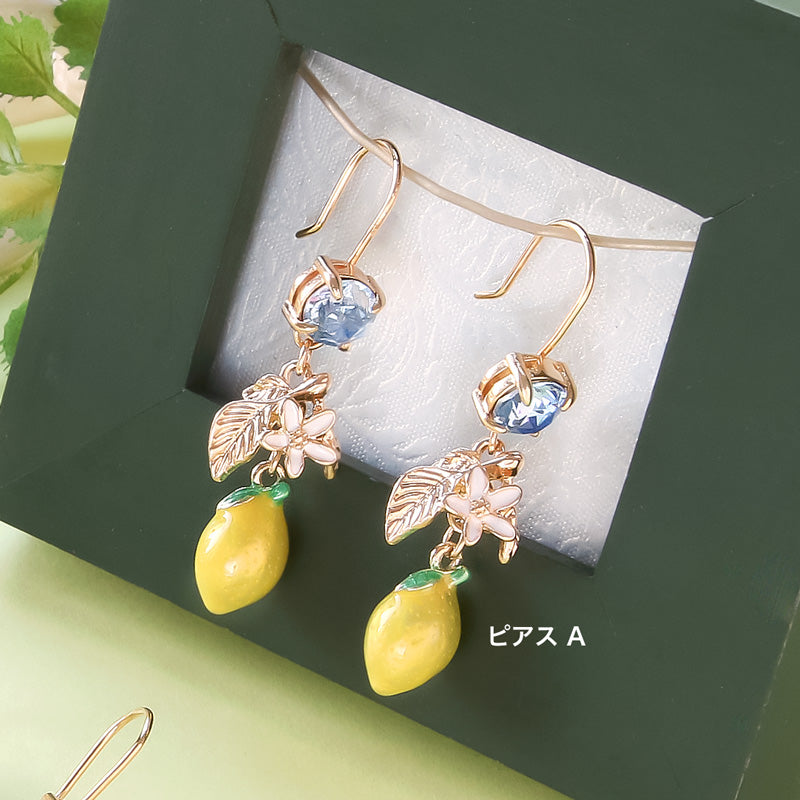 レシピNo.KR0934 フルーツとフラワーのアクセサリー2種