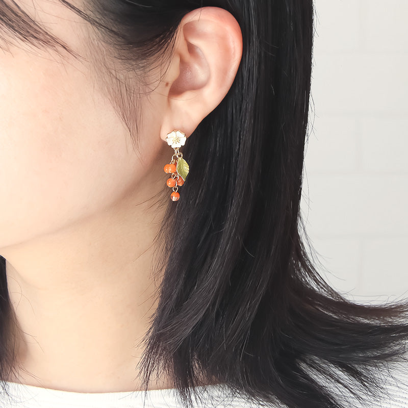 Recipe No.KR0935 Flower and berry earrings