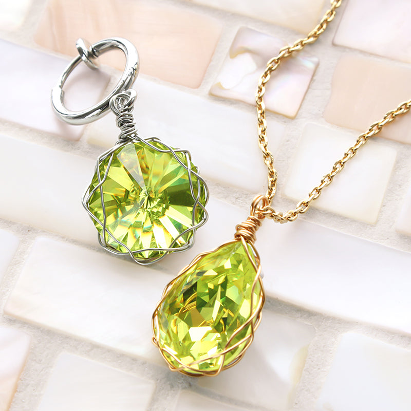 レシピNo.KR0942 四つ編みで作るワイヤーフレーミングアクセサリー2種