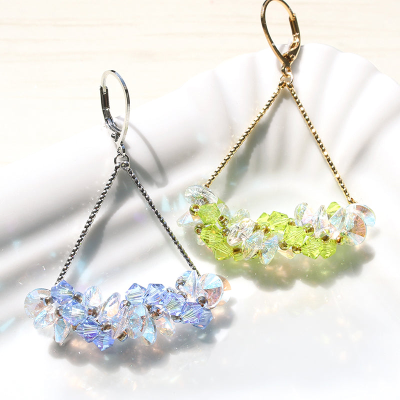 レシピNo.KR0944 クリスタルのスパイラルステッチピアス
