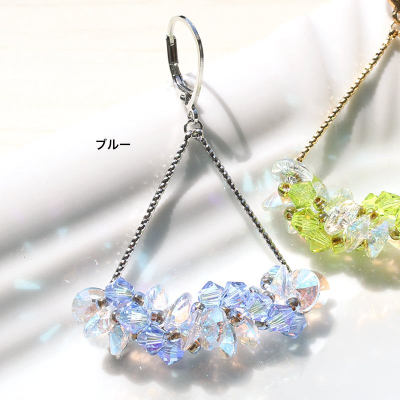 レシピNo.KR0944　クリスタルのスパイラルステッチピアス