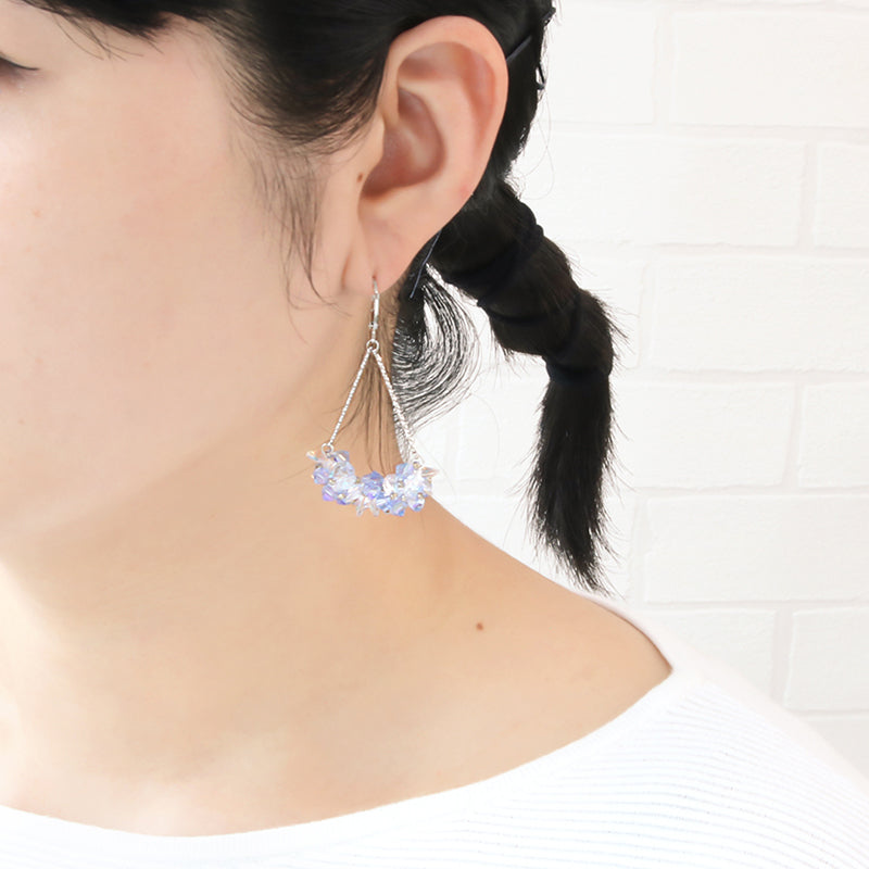 レシピNo.KR0944 クリスタルのスパイラルステッチピアス