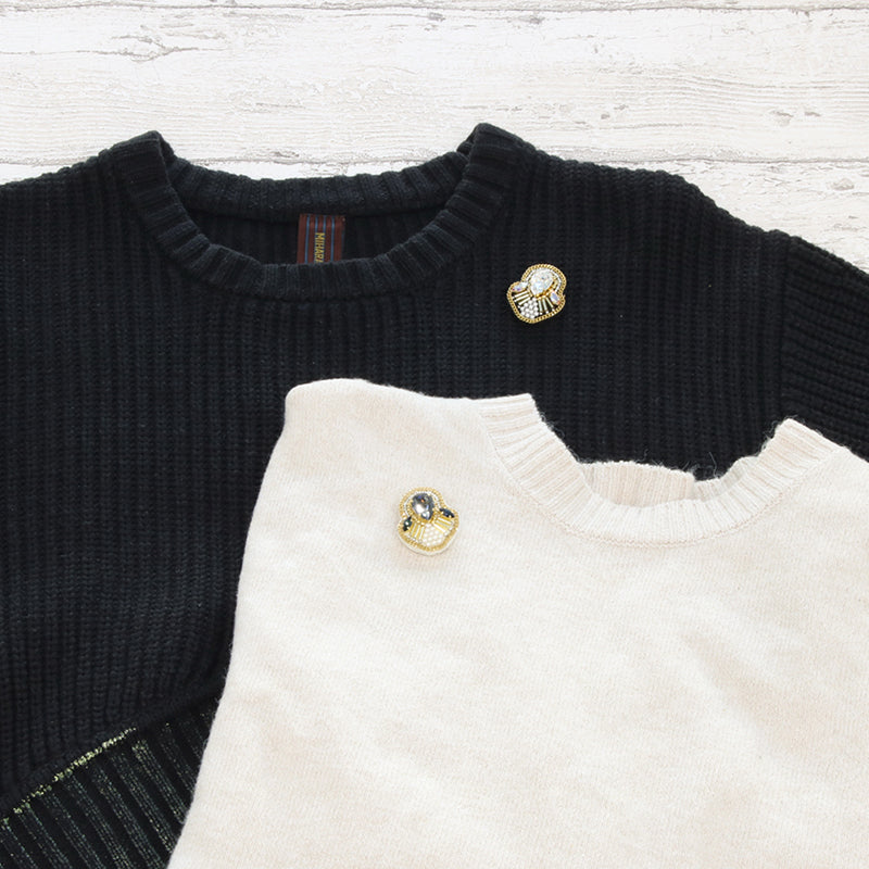 Recipe No.kr0946 Emblem -style bijoue embroidery brooch