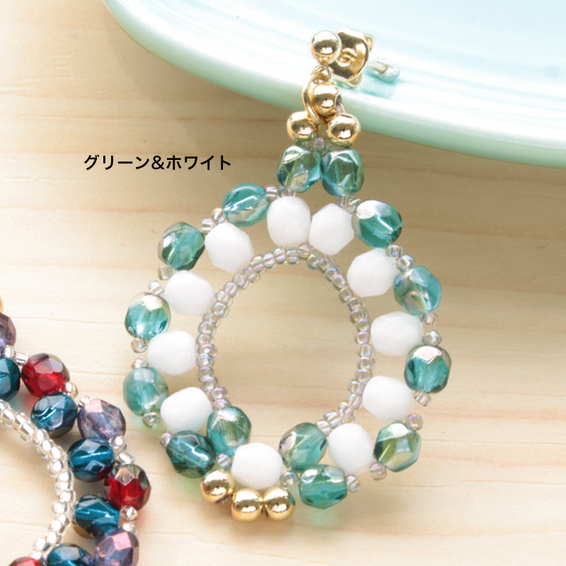 レシピNo.KR0949 8の字編みで作るオリエンタル風しずくピアス