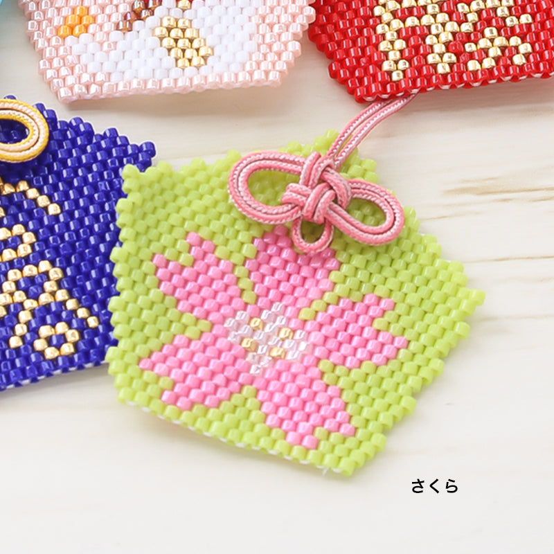 レシピNo.KR0954 五角お守りのブリックステッチモチーフ7種