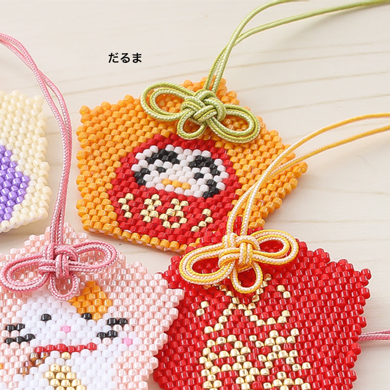 レシピNo.KR0954 五角お守りのブリックステッチモチーフ7種