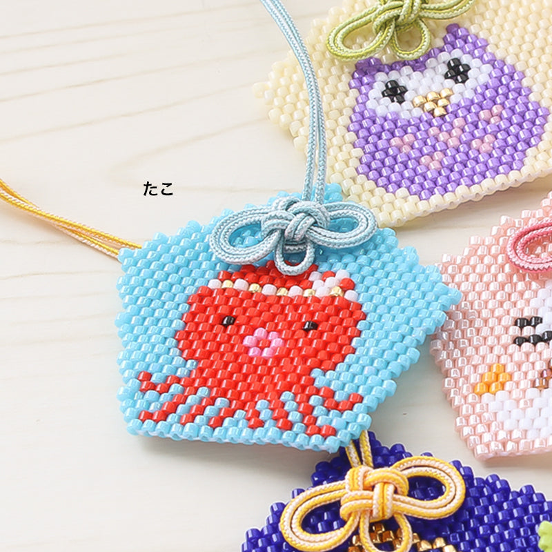 レシピNo.KR0954 五角お守りのブリックステッチモチーフ7種