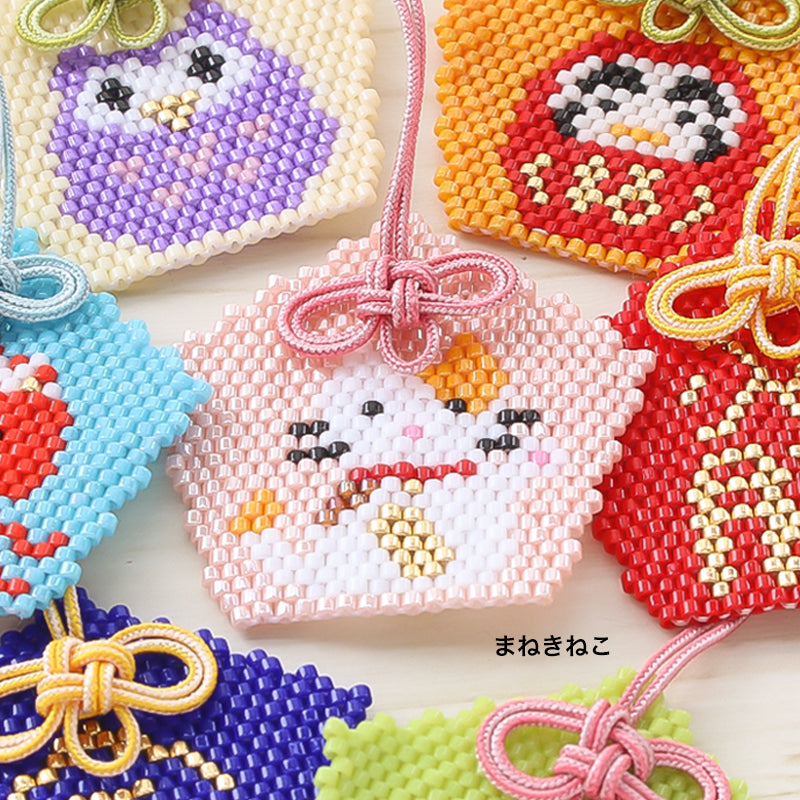 レシピNo.KR0954 五角お守りのブリックステッチモチーフ7種