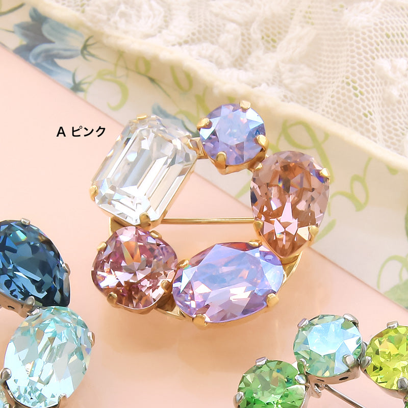 Recipe No.KR0957Kiwa crystals2 types of ring bijou brooches