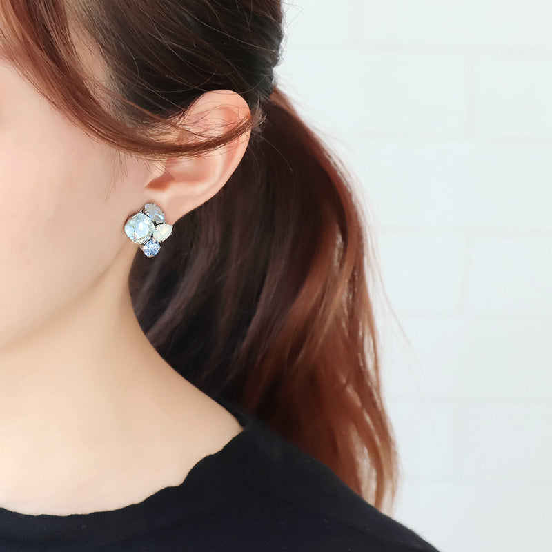 レシピNo.KR0958 貴和クリスタルのビジューイヤリング2種