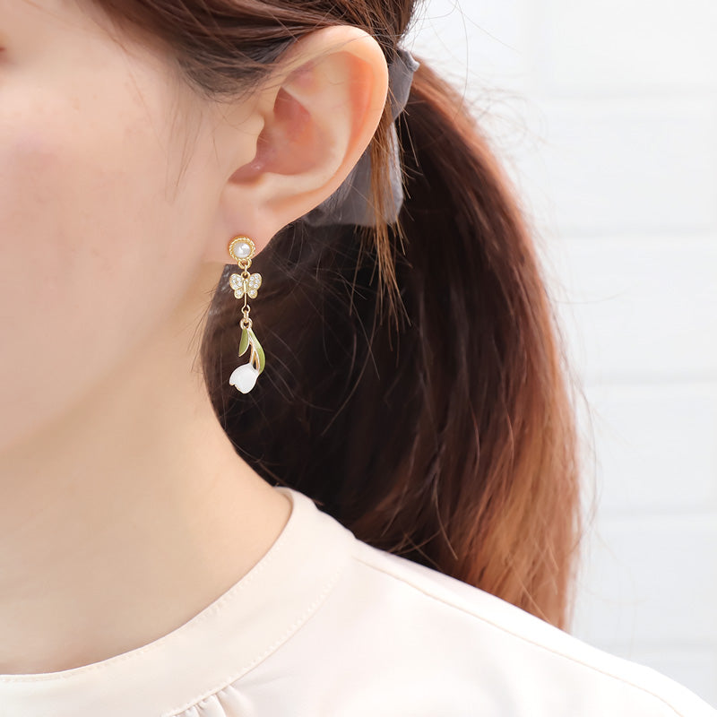 レシピNo.KR0962 チャームチューリップのピアス2種