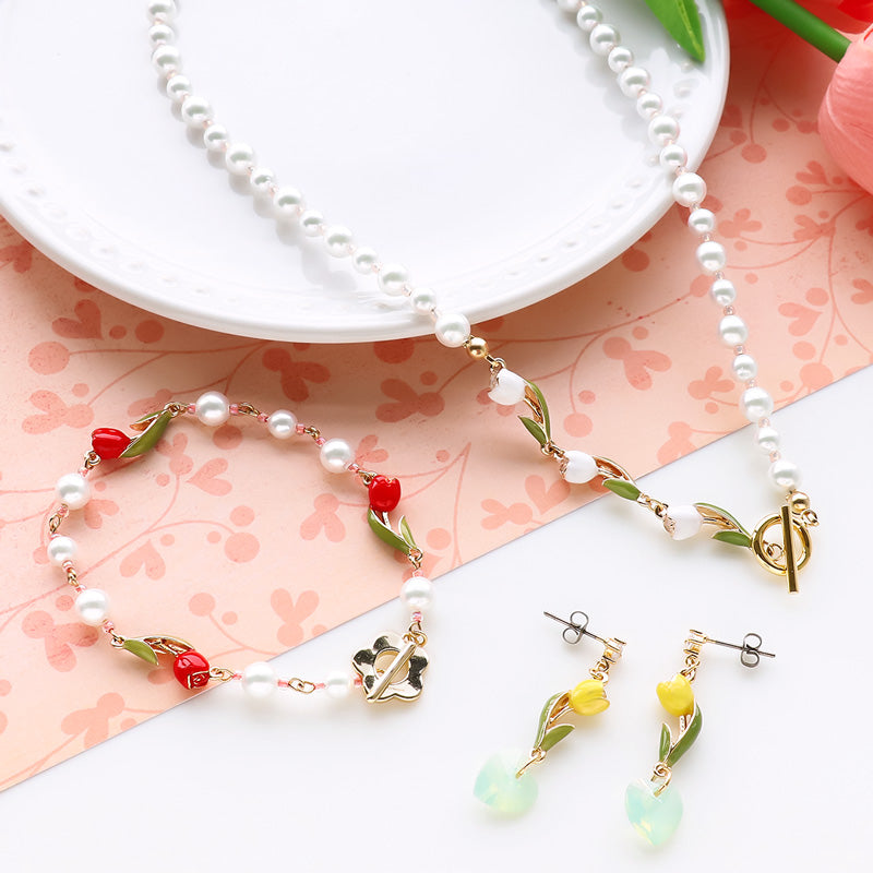 レシピNo.KR0967 チャームチューリップ2カンのアクセサリー3種