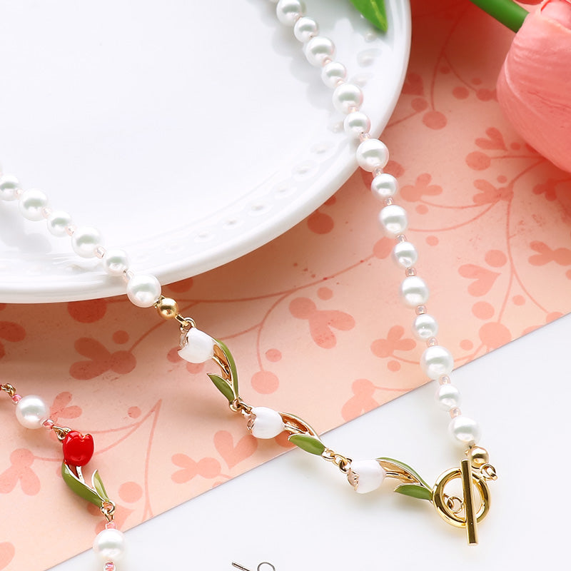 レシピNo.KR0967 チャームチューリップ2カンのアクセサリー3種