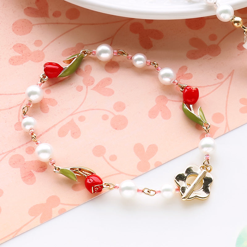レシピNo.KR0967 チャームチューリップ2カンのアクセサリー3種