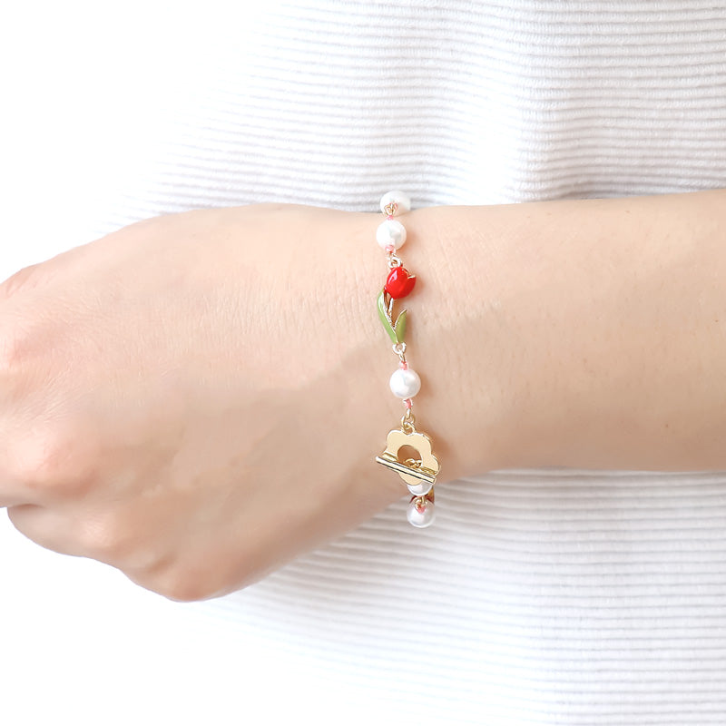 レシピNo.KR0967 チャームチューリップ2カンのアクセサリー3種