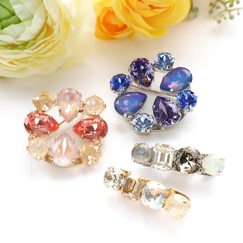 Broach empty frame oval No.3 rhodium color