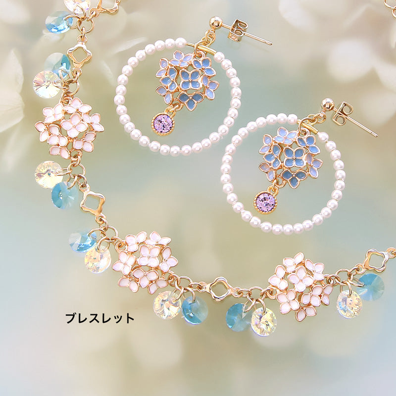 レシピNo.KR0970 チャーム紫陽花のアクセサリー2種