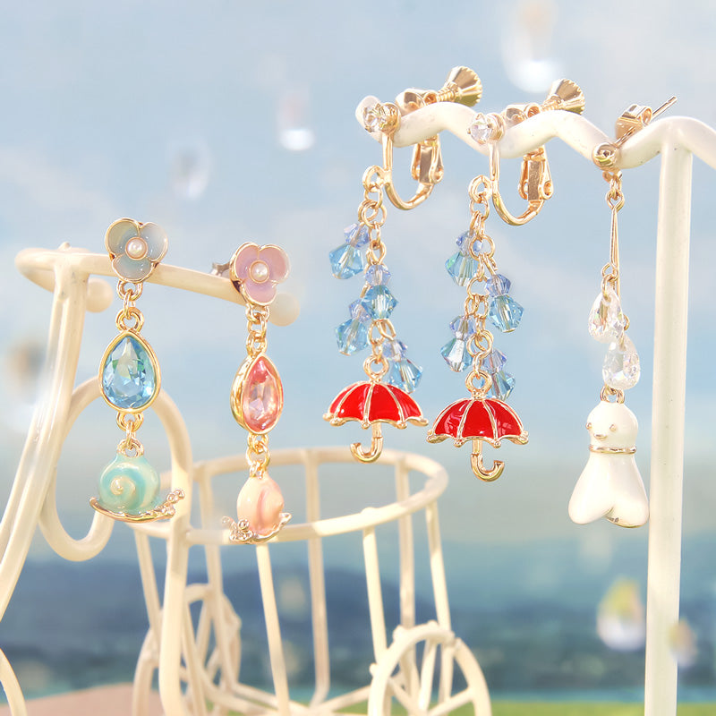 レシピNo.KR0971 梅雨チャームのレイニーイヤーアクセサリー3種