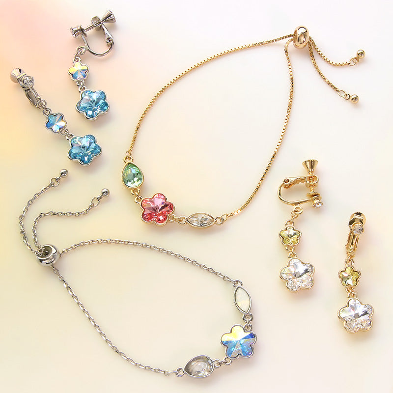 レシピNo.KR0973 貴和クリスタル#4744のアクセサリー2種