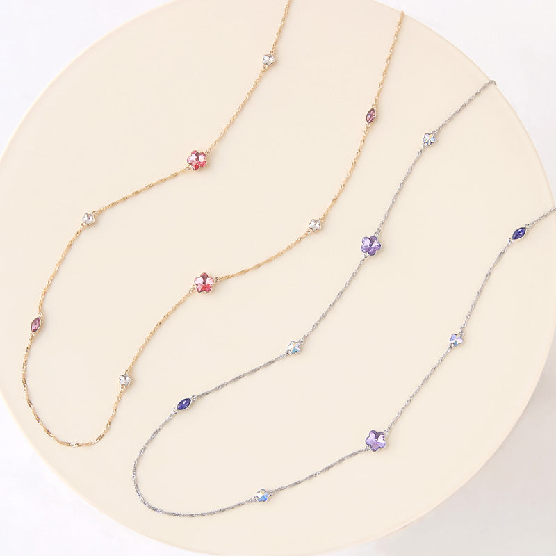 レシピNo.KR0974 貴和クリスタル#4228・#4744のロングネックレス