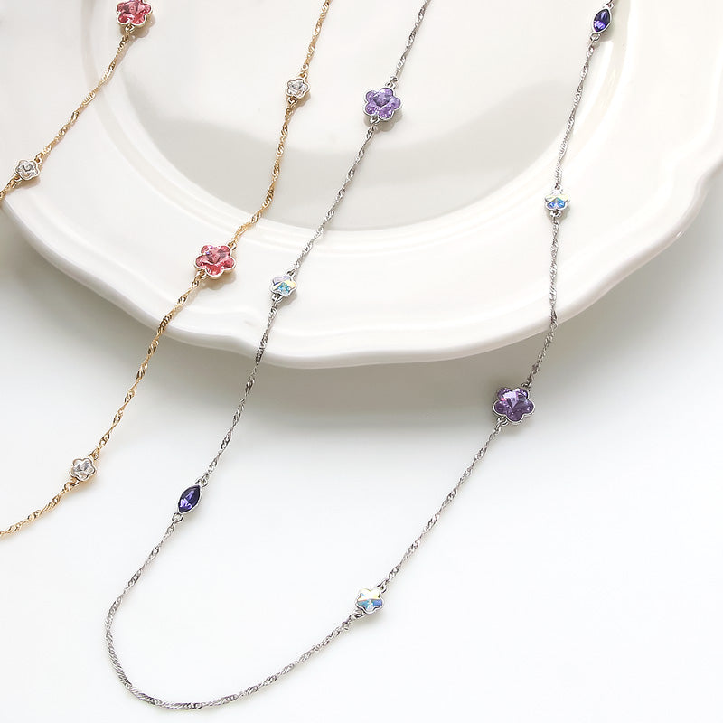 レシピNo.KR0974 貴和クリスタル#4228・#4744のロングネックレス