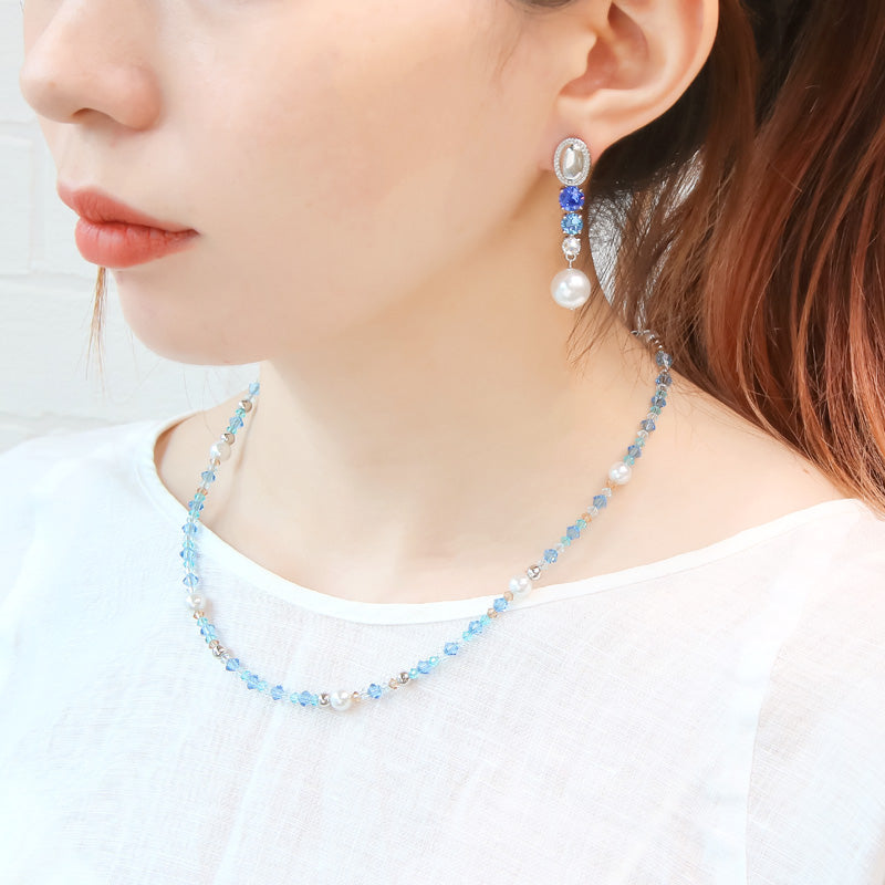 レシピNo.KR0979 貴和クリスタルのグラデーションアクセサリー2種