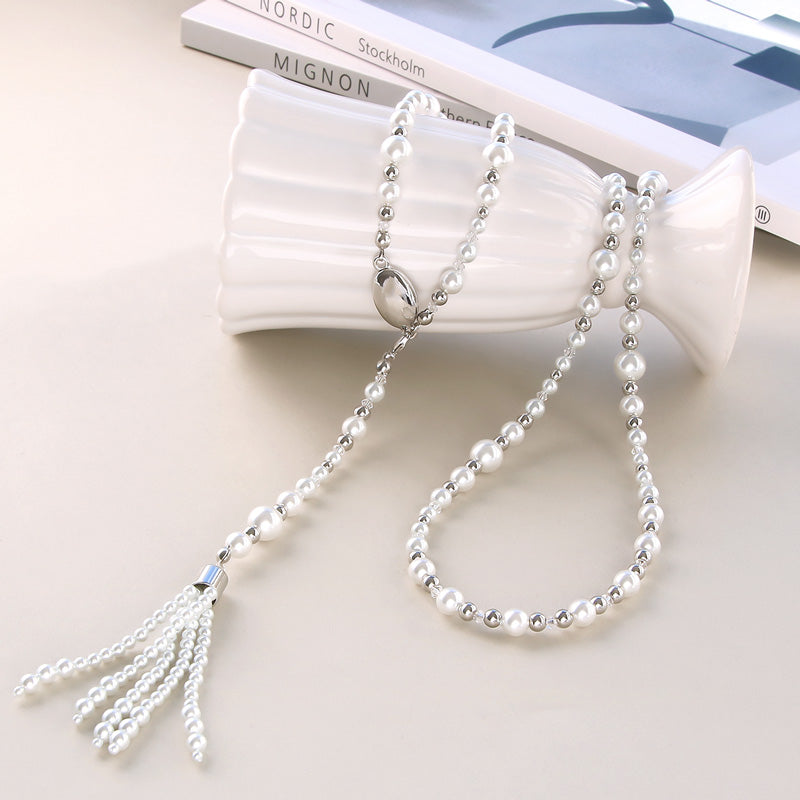 レシピNo.KR0980 クリスタルパールの3wayネックレス