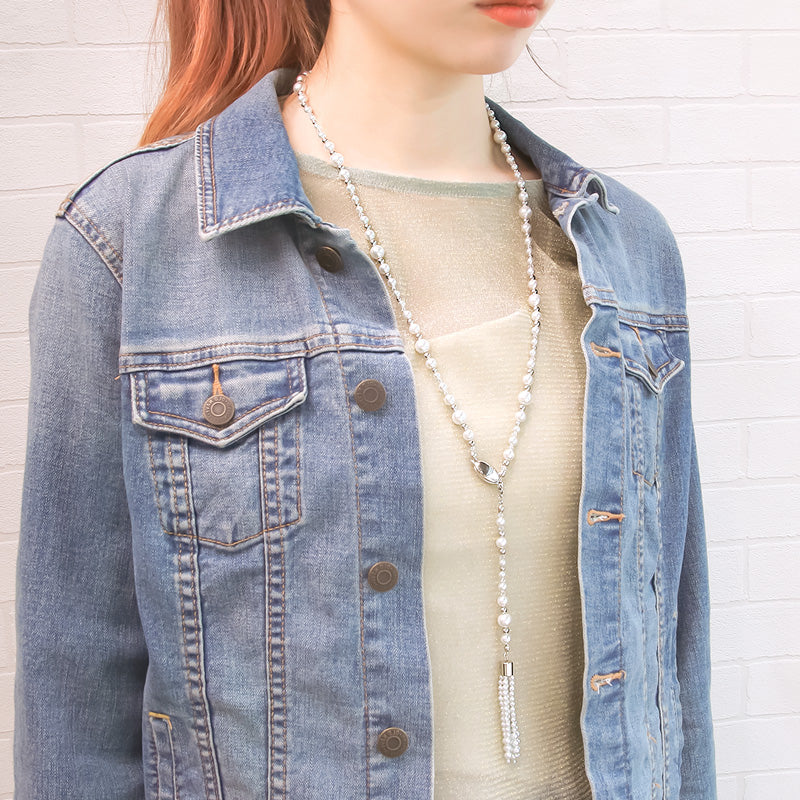 レシピNo.KR0980 クリスタルパールの3wayネックレス