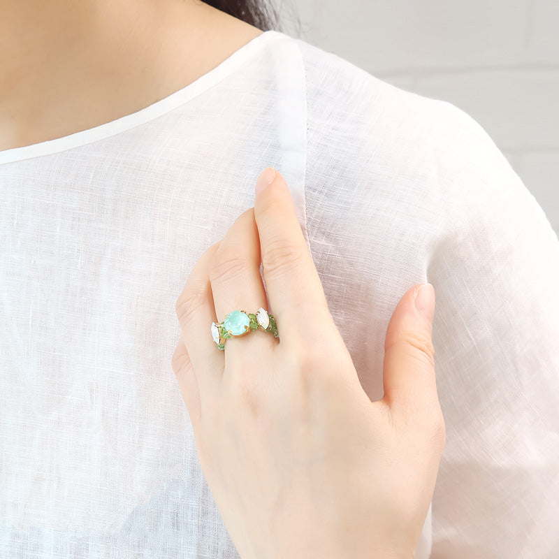 Recipe No.KR0983 Colorful beading ring of Kiwa Crystal